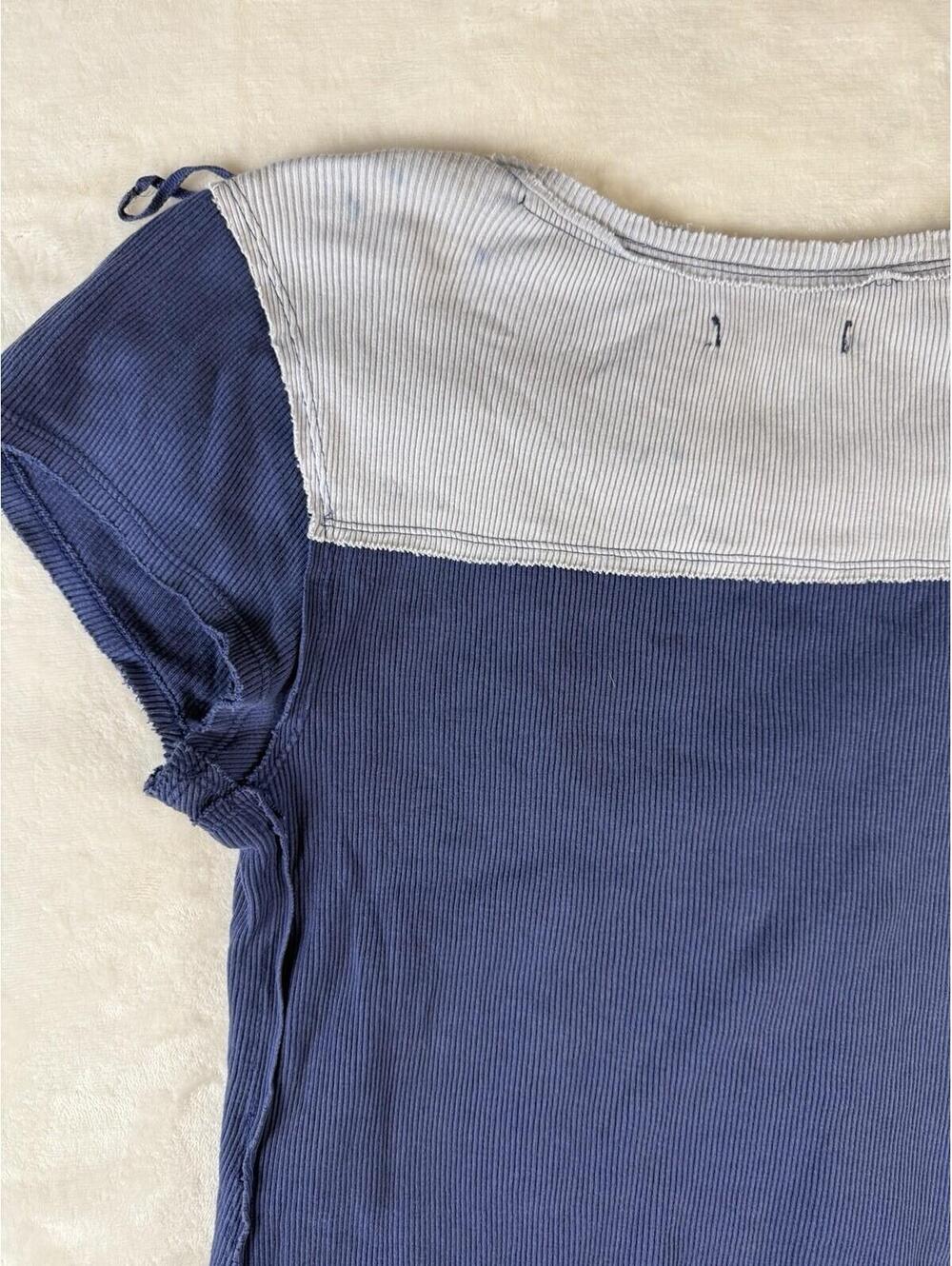 We The Free Ribbed Patchwork Tee Medium Multicolor Short‎ Sleeve - Picture 6 of 6